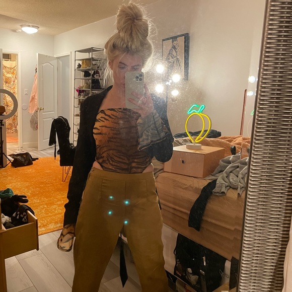 Mesh Tiger Bodysuit, Brown/Black (Medium), Stretch & High cut *HALLOWEEN SPECIAL - Picture 8 of 16